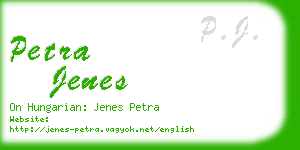 petra jenes business card